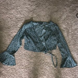 Shien green wrap top